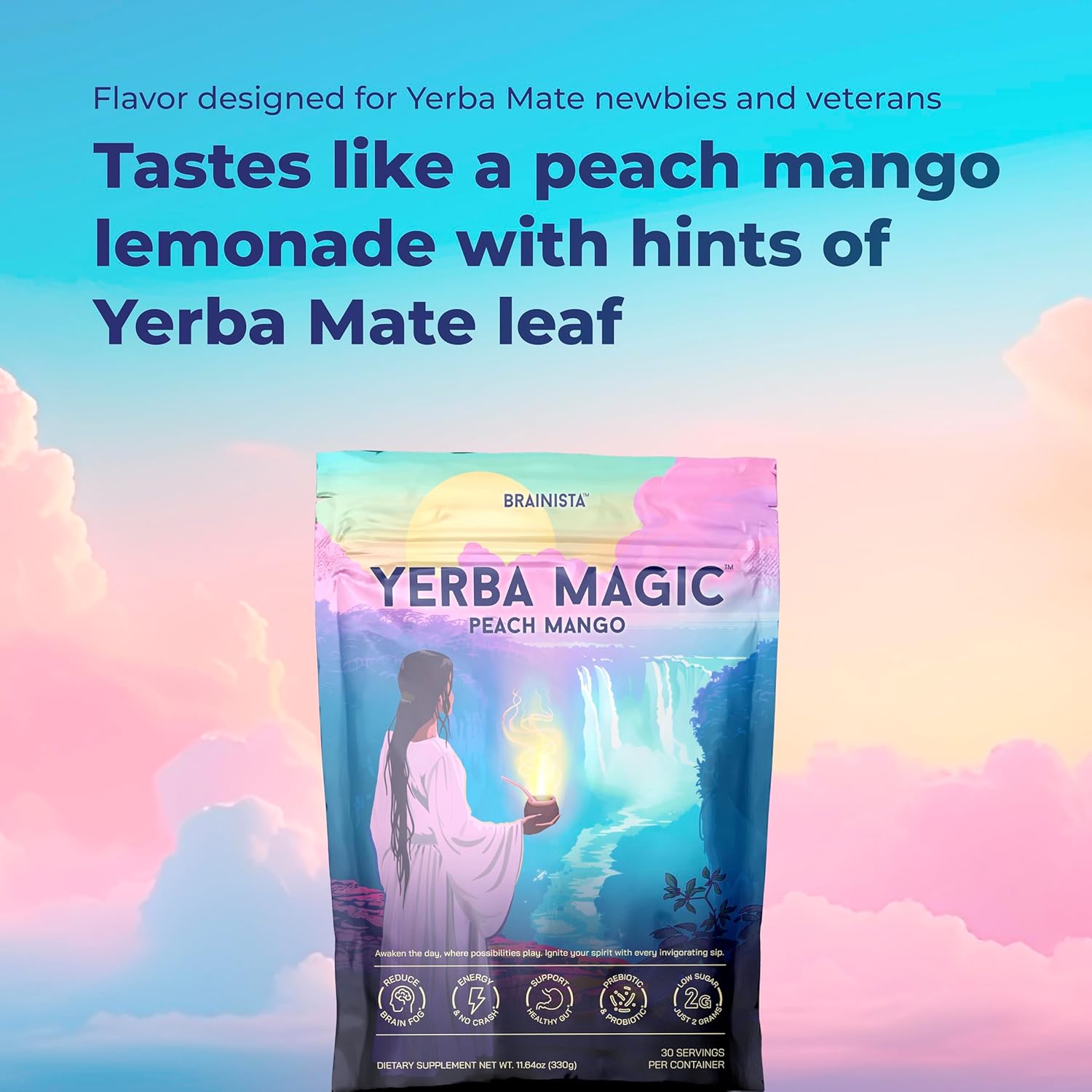 Yerba Magic Instant Yerba Mate Powder – Super Drink with Nootropics, Prebiotics 