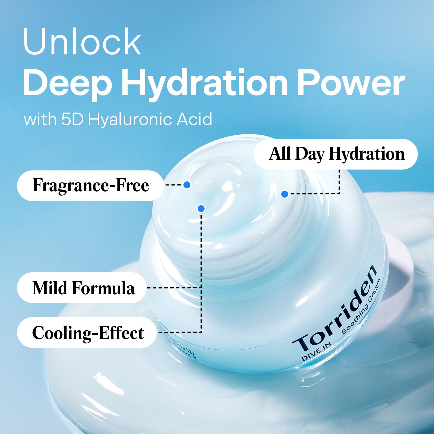 Torriden DIVE IN Hyaluronic Acid Soothing Cream 100ml | Moisturizer for Sensitiv