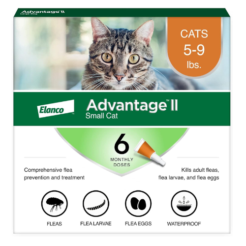 Advantage II Flea Treatment for Small Cats – Vet-Recommended, 6-Month Supply for