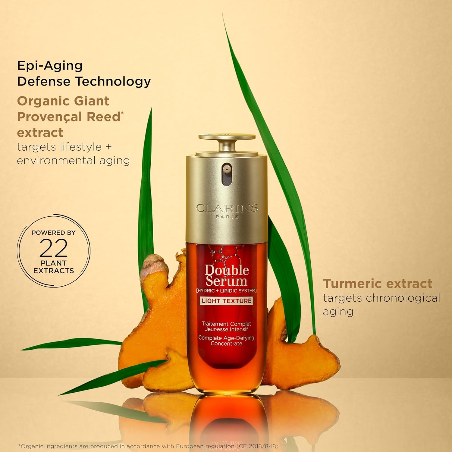 Clarins Double Serum Light Texture – Anti-Aging Serum for Radiance, Firmness & P