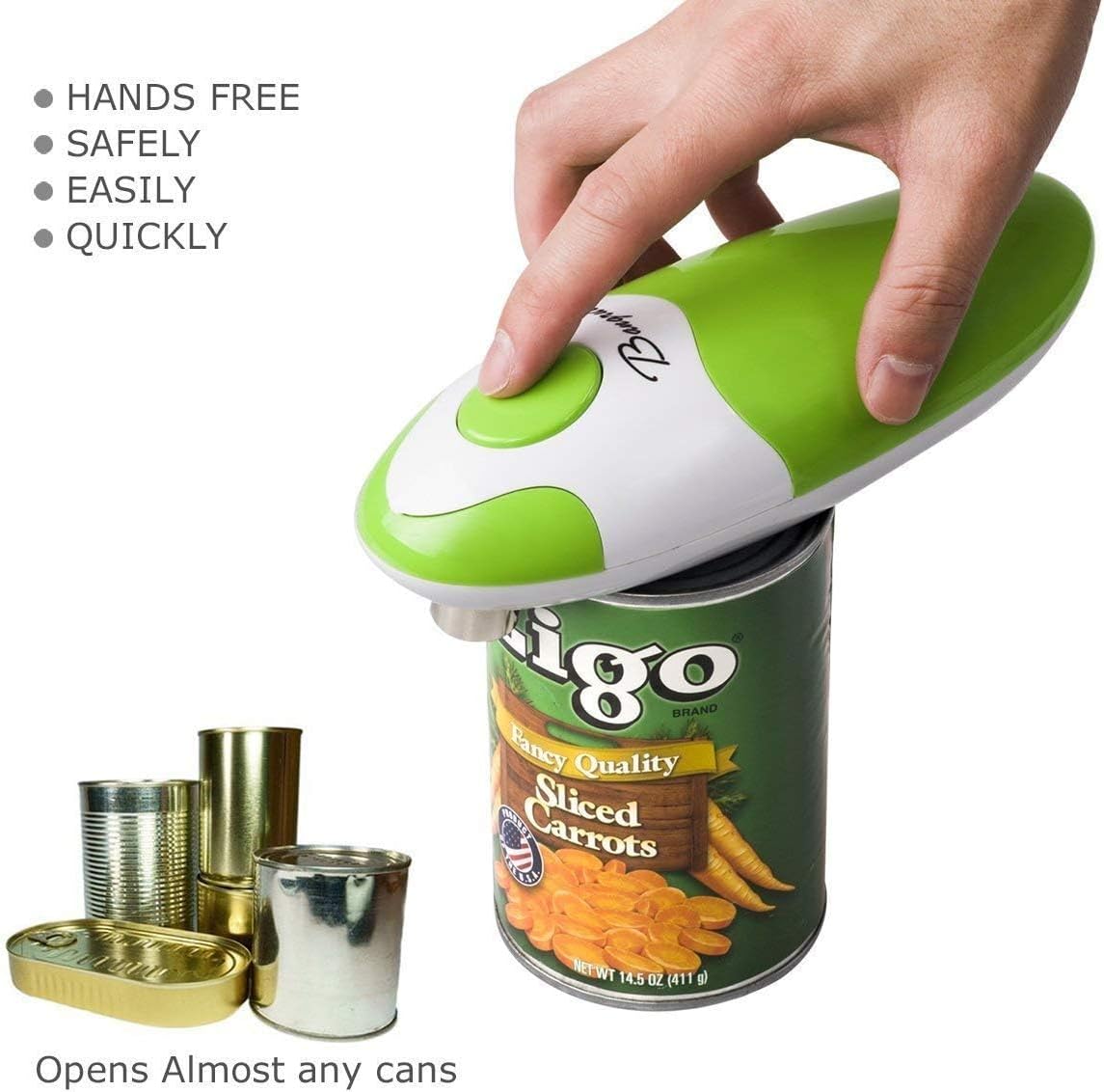 Automatic Cordless Electric Can Opener – One-Touch Safety Can Opener with Smooth