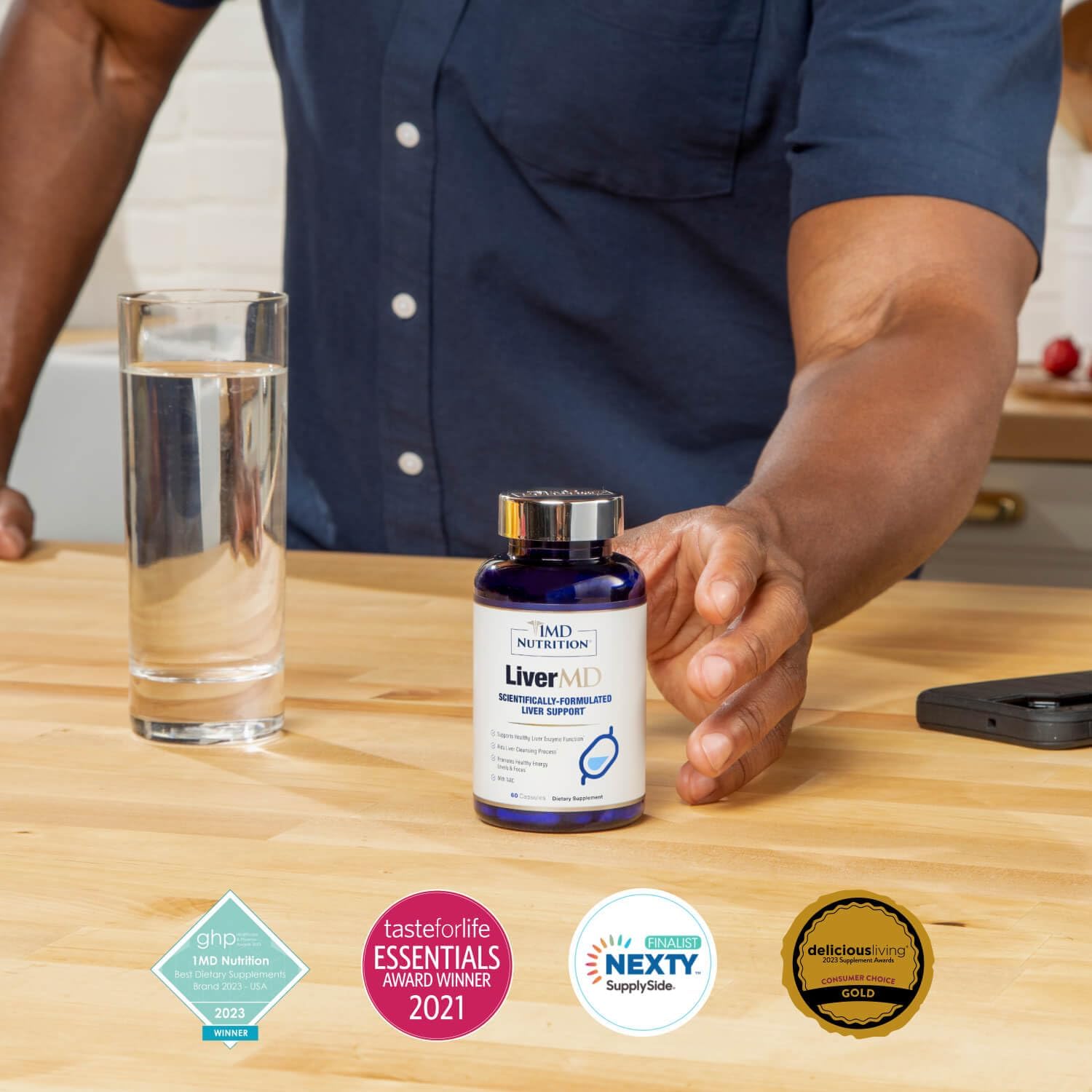 1MD Nutrition LiverMD – Liver Support Supplement with Siliphos Milk Thistle & NA