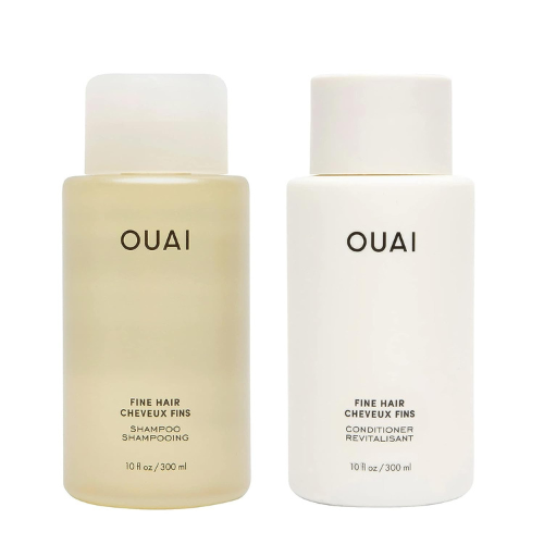 OUAI Fine Shampoo & Conditioner Set – Sulfate-Free Hair Care with Keratin, Marsh
