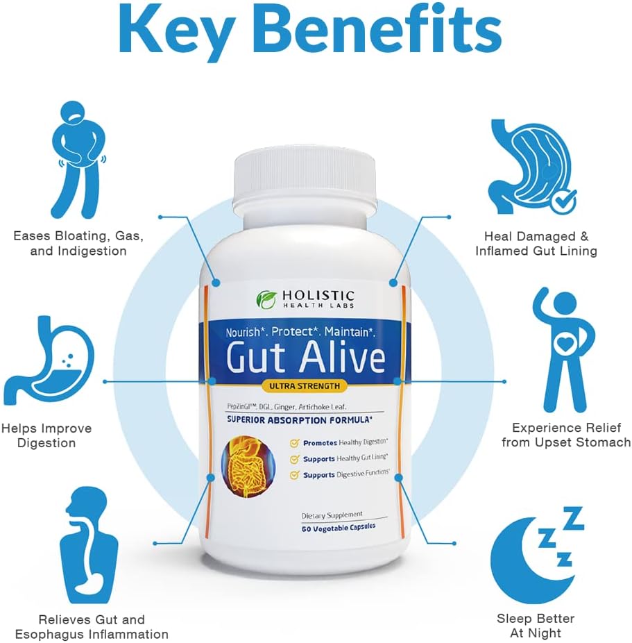 Gut Alive – All-Natural Digestive Support for IBS, Acid Reflux, Heartburn, Bloat