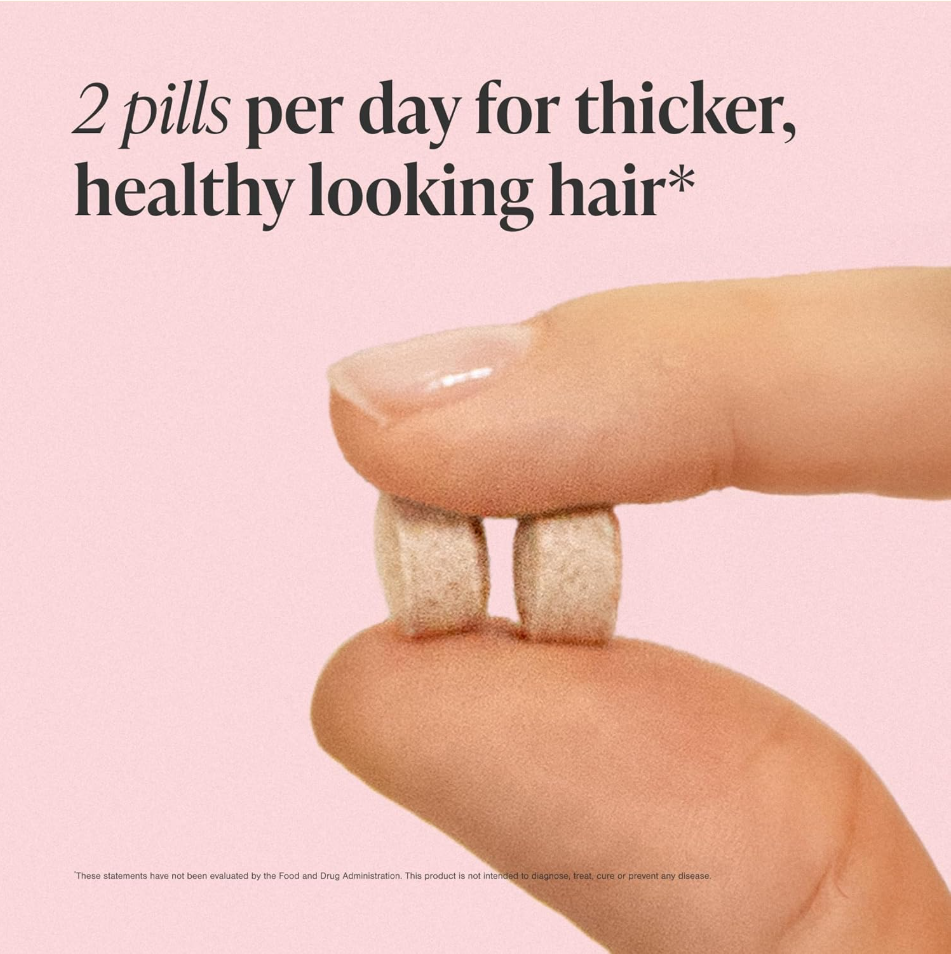 Viviscal Hair Growth Supplements for Women, Thicker Fuller Hair Support for Thinning Hair and Hair Loss, with Biotin and Marine Collagen, Drug-Free, 180 Tablets
