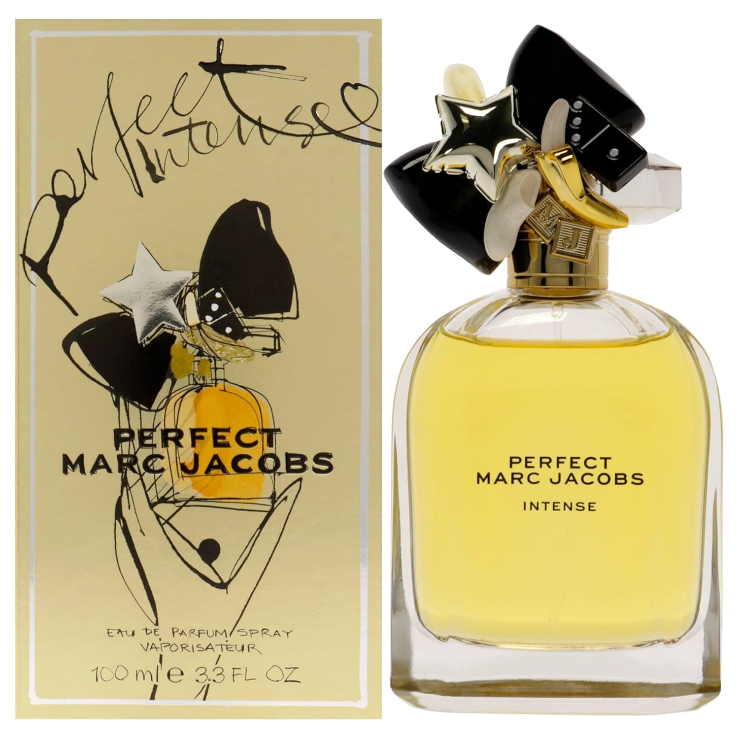 Marc Jacobs Perfect Intense Eau de Parfum 3.3 fl oz – Woody Floral Women’s Perfume with Daffodil, Jasmine, Roasted Almond & Sandalwood