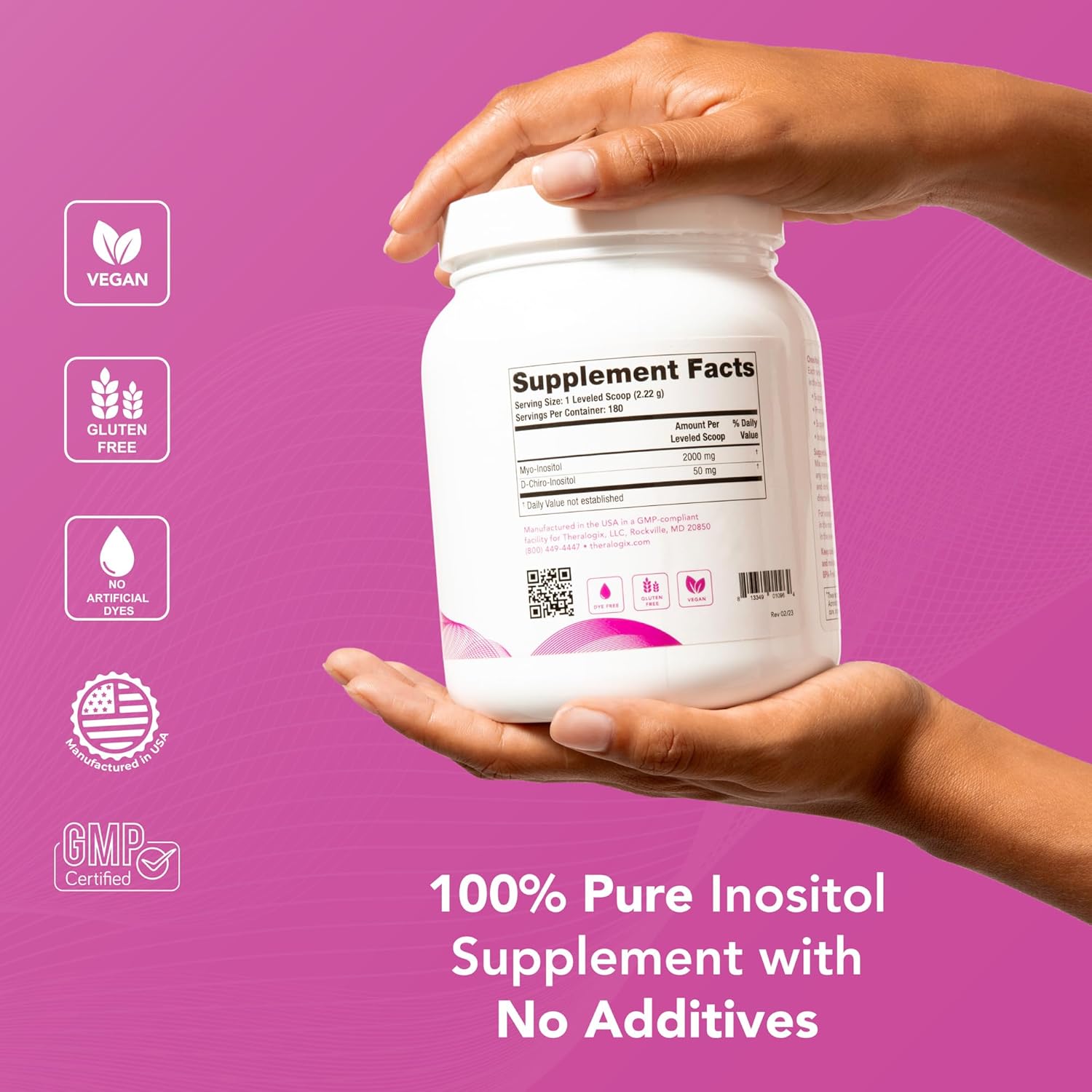 Theralogix Ovasitol Inositol Powder 400 g – Myo & D-Chiro Inositol for Hormone Balance & Ovarian Support (90-Day Supply)