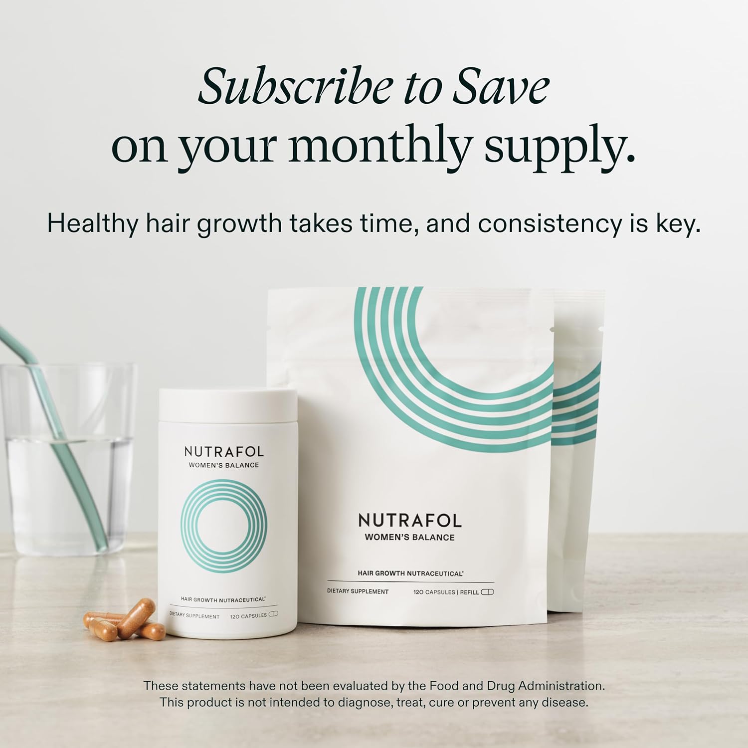 Nutrafol Women’s Balance Hair Growth Supplements 45+ – Thicker Hair & Scalp Support 1 Month Supply 120 capsules