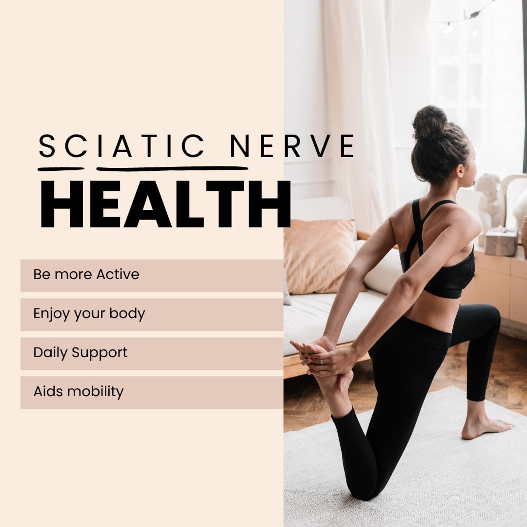 Sciatica Nerve Relief Support Supplement – Natural Formula for Back, Hip & Leg Comfort and Mobility 30 Capsules