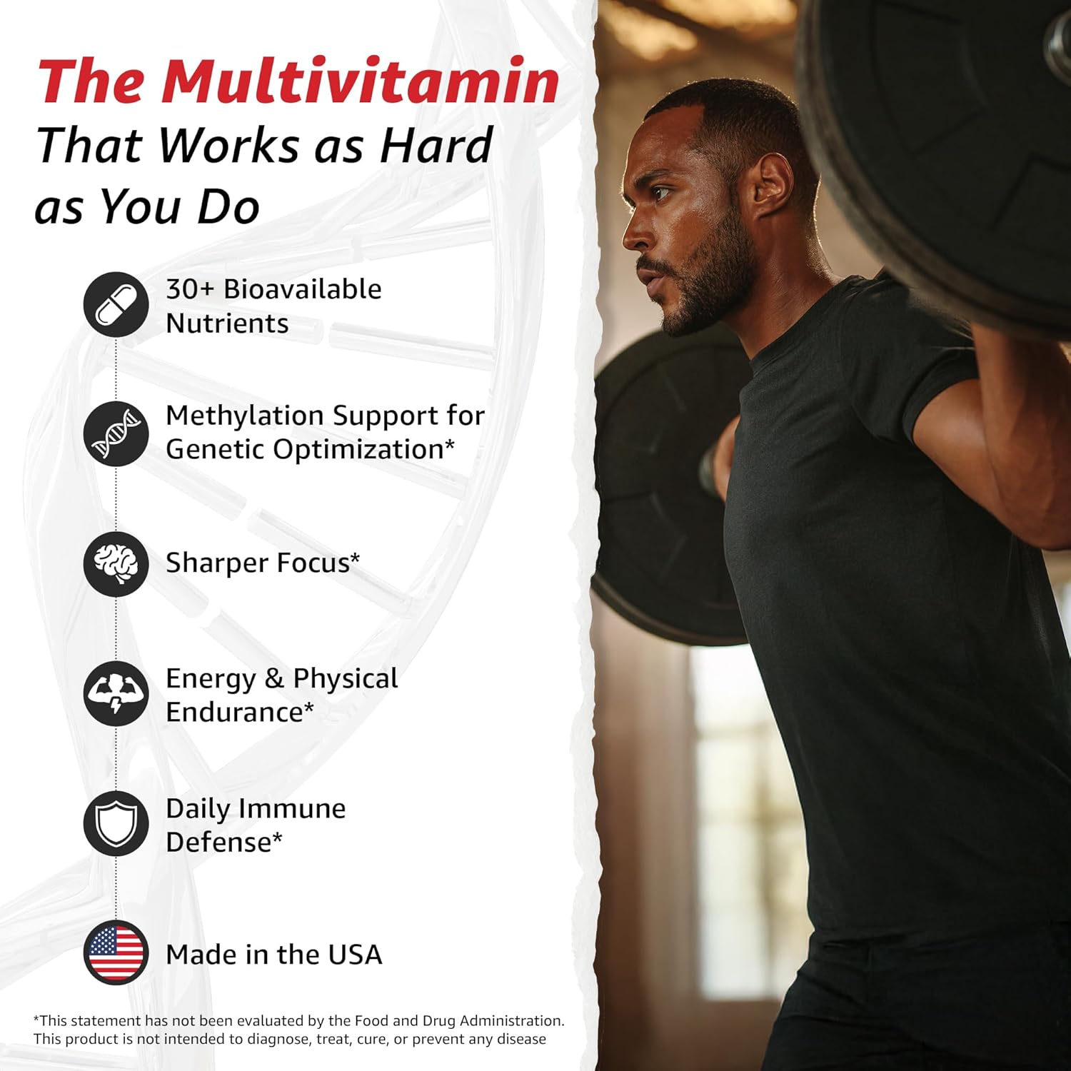 10X Health Optimize Methylated Multivitamin for Men – 34-in-1 Formula with Methyl B Complex, B12 (800 mcg), 5-MTHF & NAC (90 Capsules)