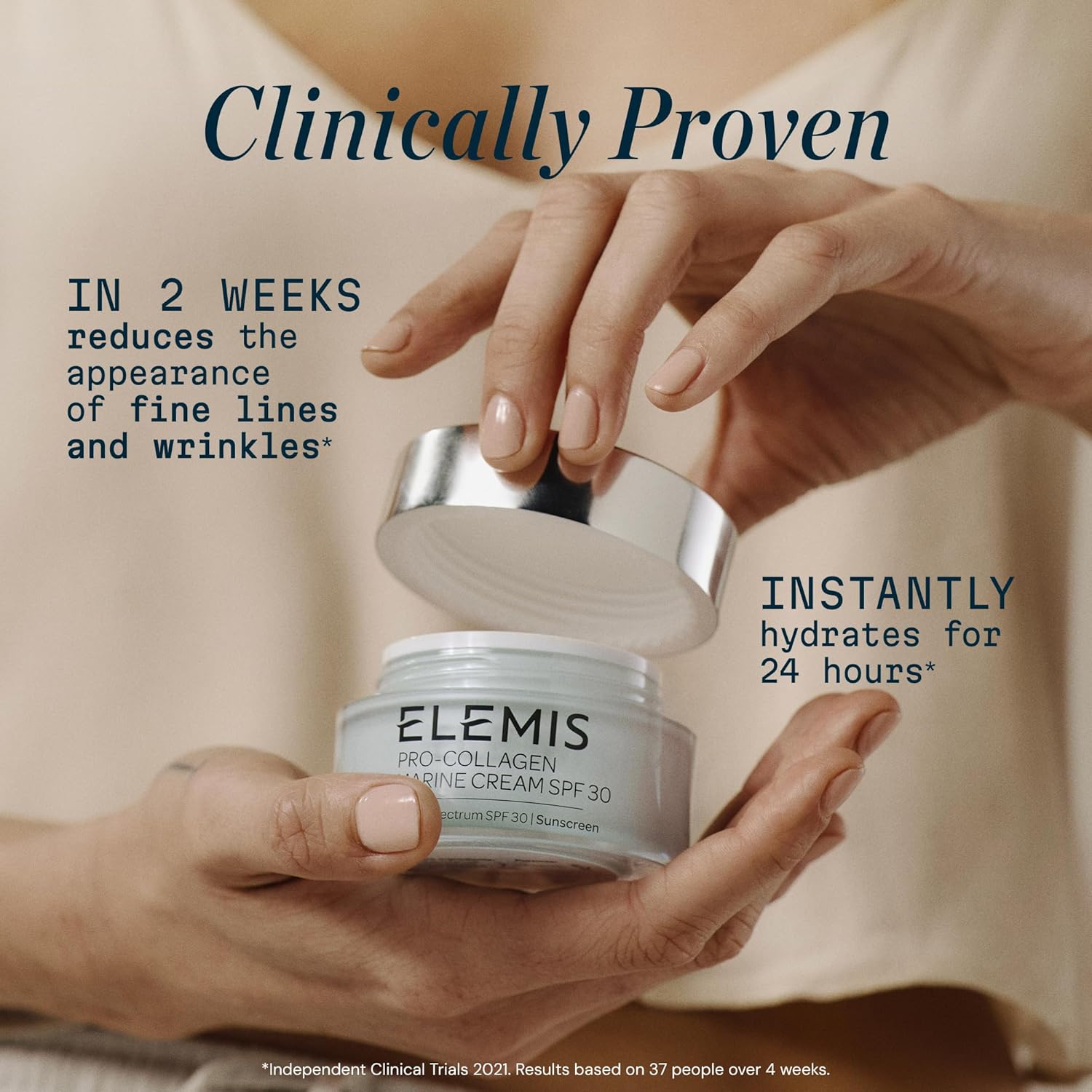 ELEMIS Pro-Collagen Marine Cream SPF 30 1.69 fl oz – Lightweight Anti-Wrinkle Daily Face Moisturizer with Sun Protection