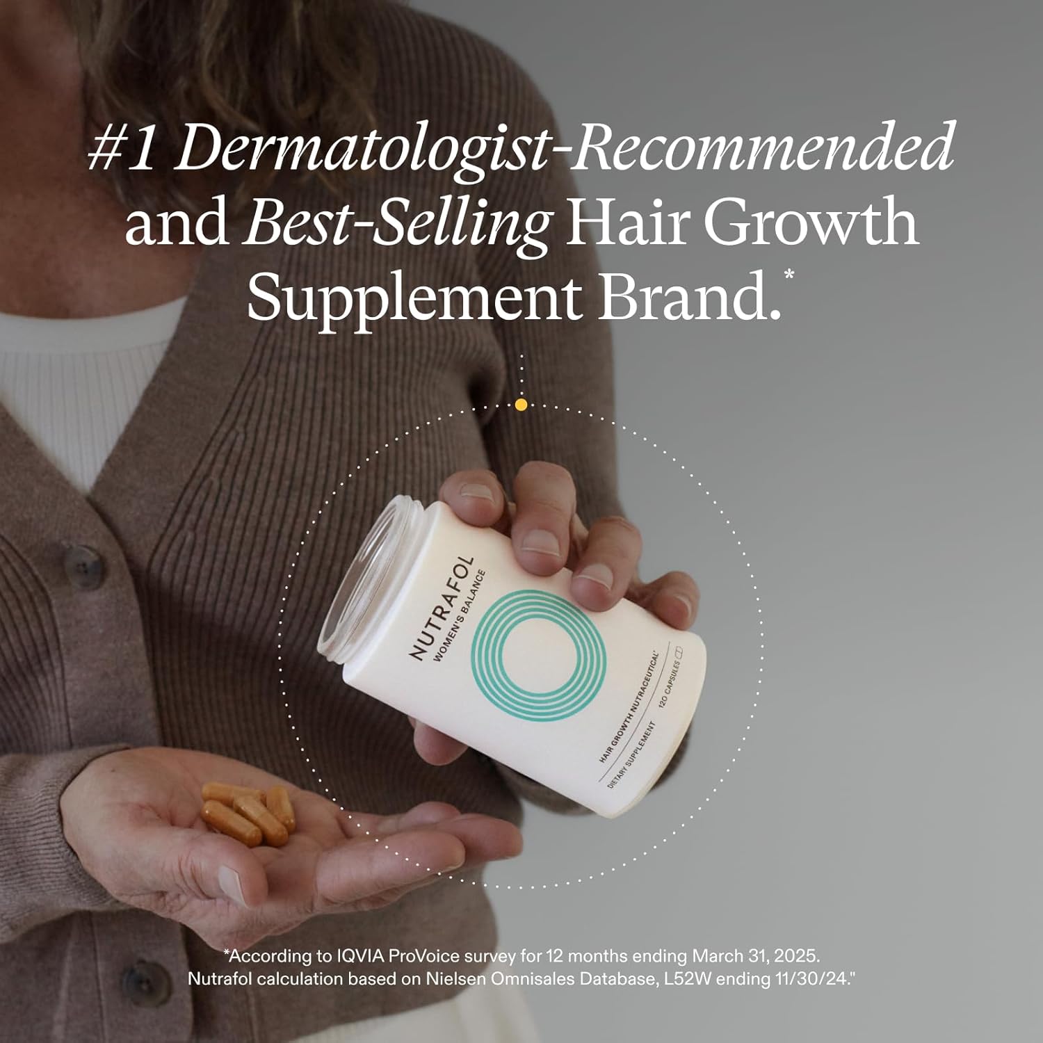 Nutrafol Women’s Balance Hair Growth Supplements 45+ – Thicker Hair & Scalp Support 1 Month Supply 120 capsules