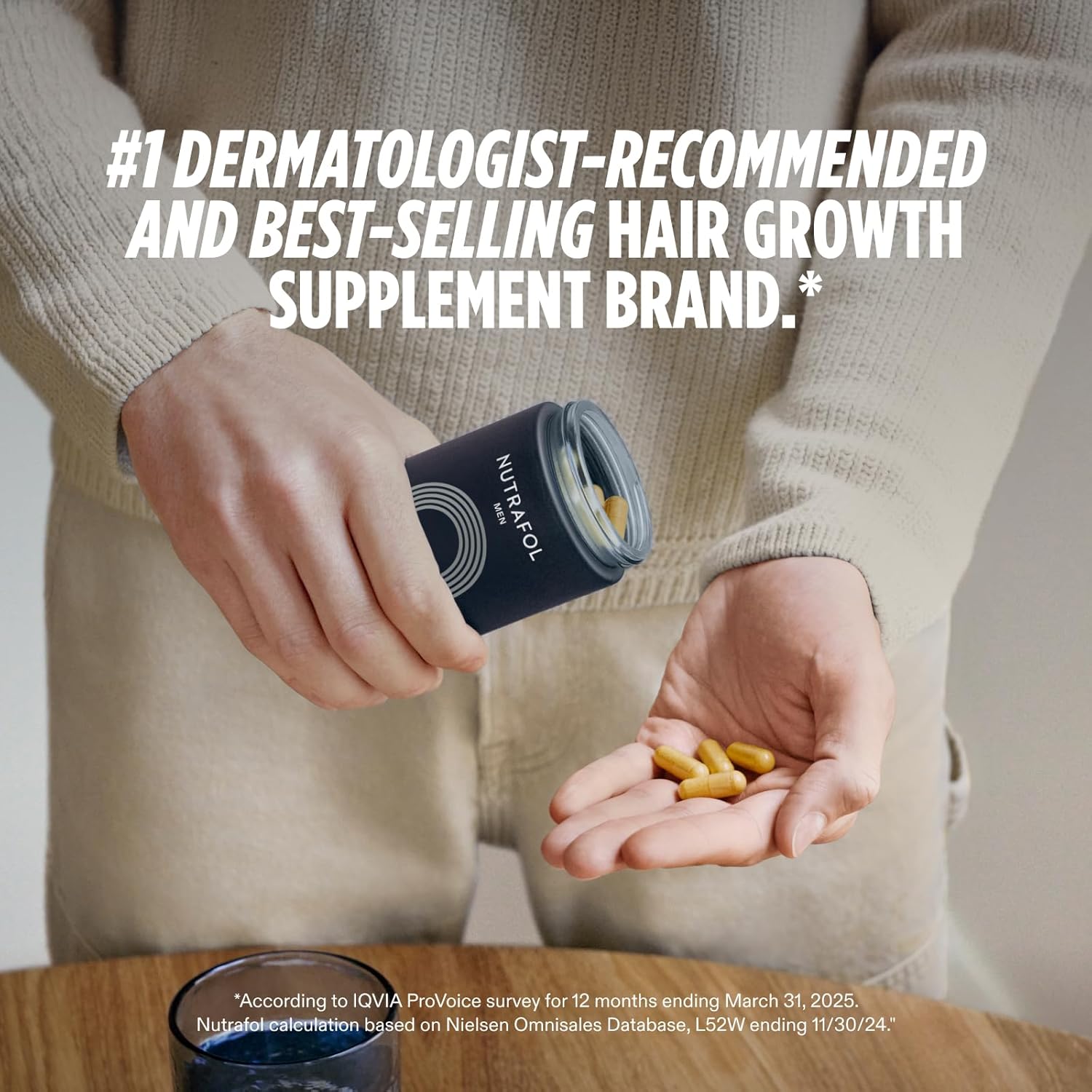 Nutrafol Men’s Hair Growth Supplements – Thicker Hair & Scalp Support 1 Month Supply 120 Capsules