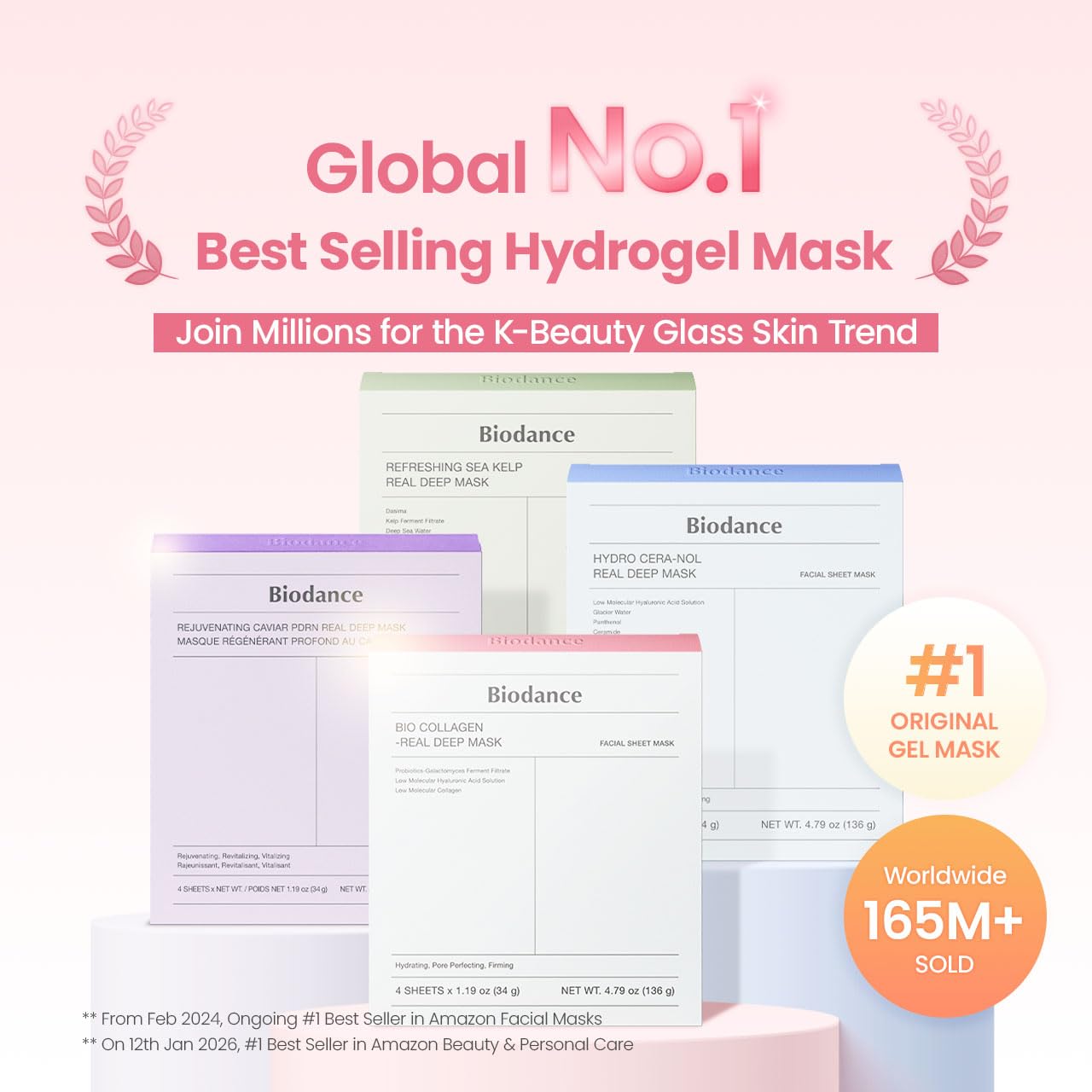 Hydrating Overnight Hydrogel Collagen Face Mask, Pore Minimizing & Elasticity Boosting, Deep Moisturizing & Plumping Skincare Treatment, Travel-Friendly Self Care Essential (1 Pc, 34g)