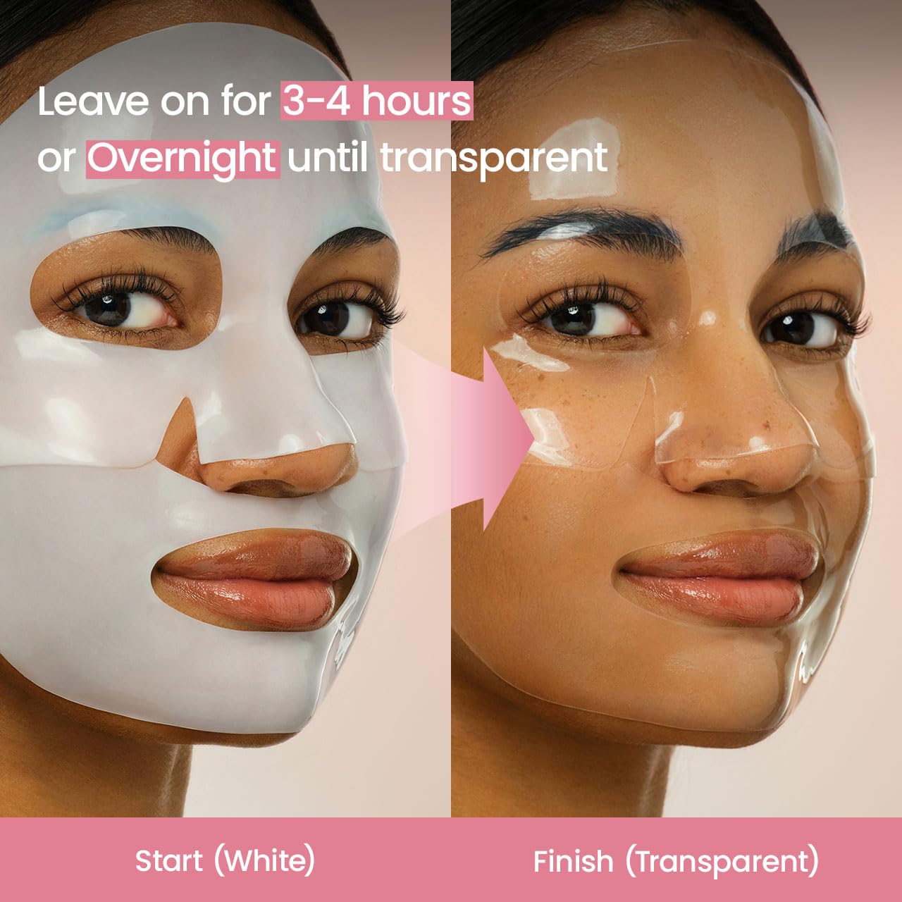 Hydrating Overnight Hydrogel Collagen Face Mask, Pore Minimizing & Elasticity Boosting, Deep Moisturizing & Plumping Skincare Treatment, Travel-Friendly Self Care Essential (1 Pc, 34g)