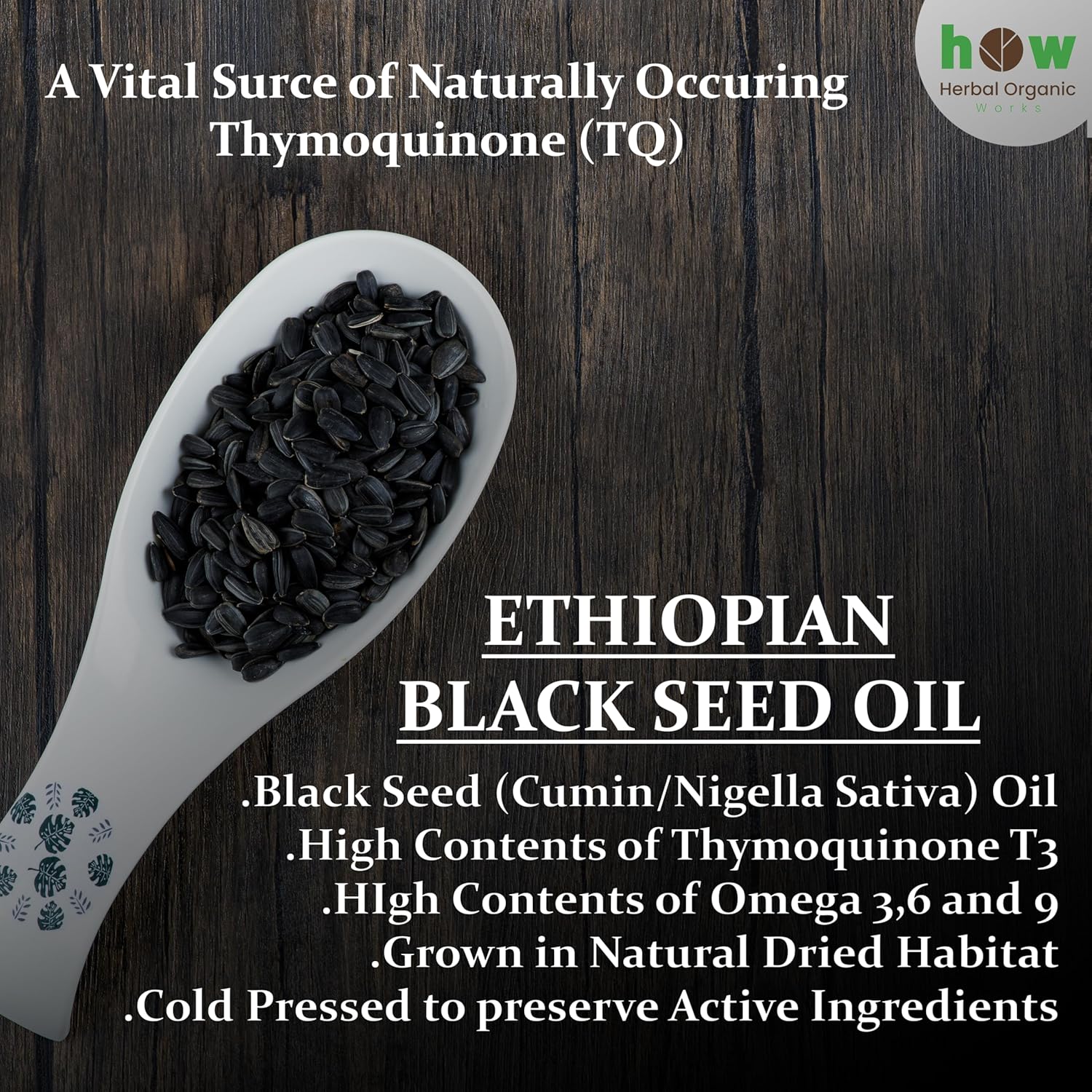Ethiopian Black Seed Oil 3.4% TQ | Cold Pressed | 100% Pure Nigella Sativa | Immune & Wellness Support